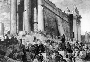Rappresentazione di Arnaldo da Brescia (1090 - 1155), riformatore politico e religioso italiano, durante la predicazione. Nel 1145, predicò a Roma la rivolta contro Papa Eugenio III, che fu espulso e cercò di restaurare la Repubblica Romana.