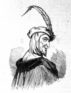 Rappresentazione di Mefistofele (Mephisto), personaggio della leggenda di Faust. Incisione del XIX secolo da Unknown artist