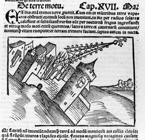Rappresentazione del terremoto nel XVI secolo