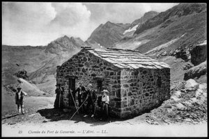 Strada per il porto di Gavarnie: il rifugio (rifugio di montagna) - cartolina, fine XIX secolo