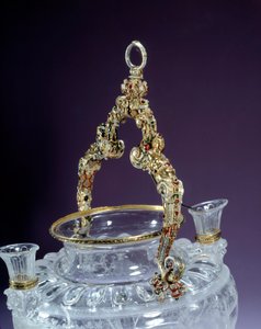 Manico di vaso in cristallo di rocca rappresentante l