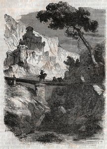 Rodomonte sconfitto da Bradamante - incisione del 1851 da 