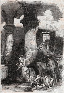 Rodomonte massacra gli abitanti di Parigi - incisione del 1851 da 