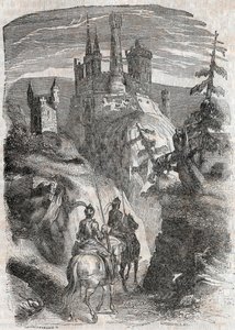 Ruggero e Ricciardetto vedono il castello di Aigremont - incisione del 1851 da 