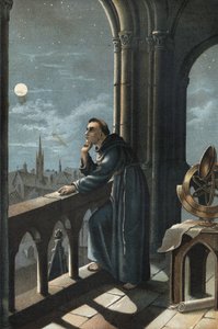 Ritratto di Roger Bacon a Oxford. Monaco francescano, teologo, filosofo e studioso inglese (Ilchester, Somerset, circa 1214 - Oxford) da Unknown artist