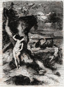 Orlando libera Olimpia - incisione del 1851 da 