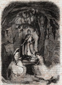 Rolando vede Isabella in una grotta - incisione del 1851 da 