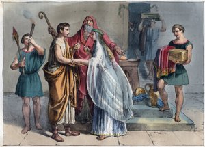 Matrimonio romano al tempo della Repubblica - incisione da "Usi e Costumi di Tutti i Popoli dell
