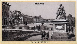 Palazzo Reale di Bruxelles, Belgio. Cromolitografia della fine del XIX secolo da Unknown artist