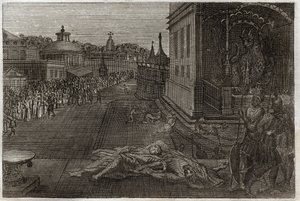Bibbia di Royaumont, Nuovo Testamento: Morte dei due Profeti. La visione di San Giovanni di due profeti morti, che poi risuscitarono. Settima tromba dell