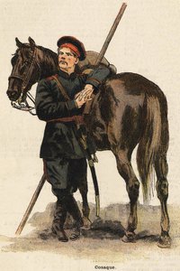 Costume dei cosacchi russi. Incisione del XIX secolo. Collezione Bianchetti. da Unknown artist