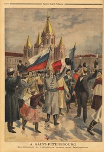 Volontari russi a San Pietroburgo per la spedizione francese in Madagascar. Incisione in “Le petit journal” 28/04/1895. Collezione Selva da Unknown artist