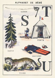 S T U: sciabola, abete, tenda, tigre, uniforme da Unknown artist