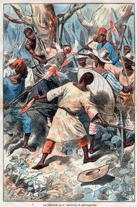 San Padre Jacques Berthieu primo martire del Madagascar - Il martirio di Jacques Berthieu (1838-1896) (San Jacques Berthieu) missionario gesuita in Madagascar - Fu il primo Beato e Martire del Madagascar - Incisione del 1896