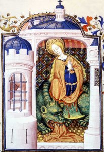 Santa Marta e il mostro Tarasque. Manoscritto del XV secolo da Unknown artist
