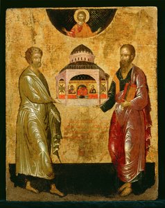 I santi Pietro e Paolo presentano una chiesa a Dio da Unknown Artist