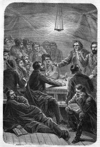 Riunione dei Carbonari. (Charbonnerie o Carboneria, inizio XIX secolo). Incisione del 1864 da Unknown artist