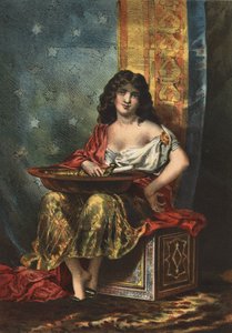 Salomè, principessa ebrea, figlia di Erode e di Erodiade (o Erodiade) (morta intorno al 72 d.C.). incisione del 1881. in “El Culto de la Hermosura” di Juan Justo Huguet, Molinas Hermanos editores da Unknown artist