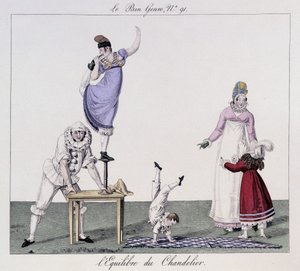 Saltimbanchi: Equilibrio del candelabro - in "Il Buon Genere", inizio XIX secolo da Unknown artist