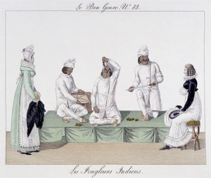Saltimbanchi: giocolieri indiani, inghiottitori di coltelli - in "Le Bon Genre", inizio XIX secolo