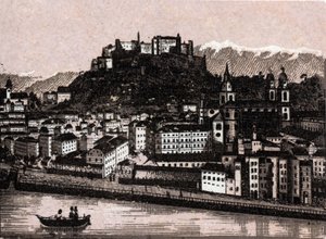 Regione del Salzkammergut, Austria: salisburgo dal Kapuzinergarten da Unknown artist