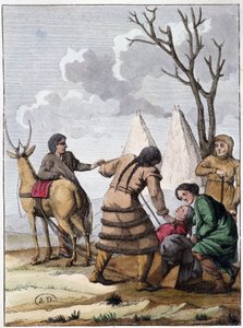 Matrimonio samoiedo (popolo nomade di origine mongola), inizi XIX secolo da Unknown artist