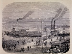 Docks di San Francisco e barche a pale (California) - in "Il Giro del Mondo" da Unknown artist