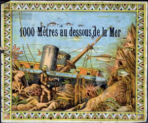 Palombaro e barca naufragata - in "1000 metri sotto il mare" di Jules Verne da Unknown artist