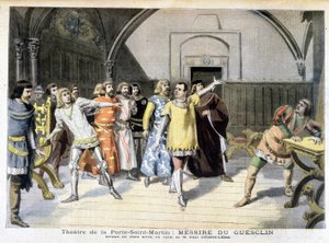 Scena del dramma "Messire Du Guesclin" di Paul Déleède, rappresentato al teatro della Porte Saint Martin. In Le petit journal, 03/11/1895 da Unknown artist
