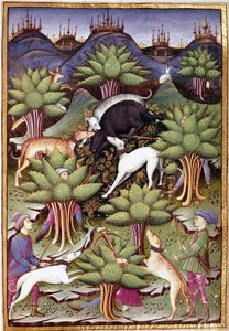 Scena di caccia al cinghiale, miniatura da 