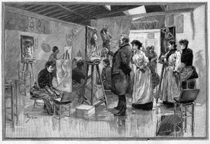 Laboratorio di scultura a Parigi nel 1892