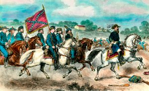 Guerra di secessione: Generale Stuart con la cavalleria confederata nel 1862 da Unknown artist