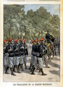 Tirailleurs senegalesi della Missione Marchand a Parigi - in “Le petit journal” del 23/07/1899 da Unknown artist