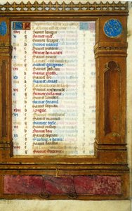 Calendario di settembre con il segno della Bilancia - Miniatura del Medioevo: Richiesta di permesso alla Biblioteca Municipale di Tolosa (tel: 05 62 27 66 66) da Unknown artist