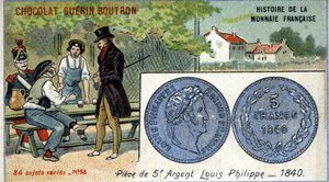 Serie Histoire de la Monnaie Française pubblicata da Chocolat Guérin Boutron. Moneta d
