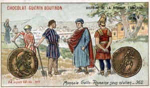 Serie Histoire de la Monnaie Française pubblicata da Chocolat Guérin Boutron. Monete gallo-romane sotto Giuliano