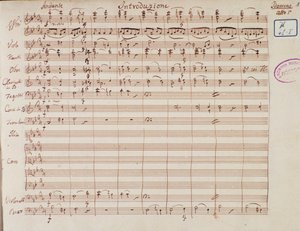Pagina di spartito per Idomeneo, re di Creta, opera di Mozart, versione Lichtenthal (1843) da Unknown artist