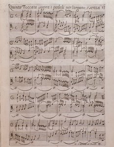Pagina di spartito del Secondo libro di toccate di Girolamo Frescobaldi da Unknown artist