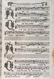 Pagina di spartito del Magnificat di Giovanni Animuccia da Unknown artist