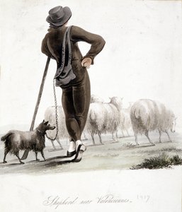 Pastore vicino a Valenciennes - acquerello da Unknown artist