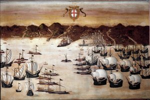 Navi nel porto di Genova da Unknown artist