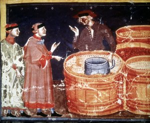 Bottega di artigiano da un manoscritto miniato del XIV secolo da Unknown artist