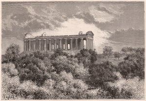 Veduta laterale del Tempio di Concordia ad Agrigento in Sicilia, Italia da Unknown