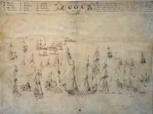 Assedio di Goa, colonia portoghese, da parte della flotta olandese tra il 1603 e il 1639 da Unknown artist