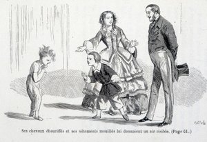 Sophie bagnata - in "Le disgrazie di Sophie" della Contessa di Ségur, Hachette da Unknown artist