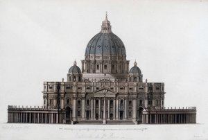 Basilica di San Pietro a Roma in Vaticano. In “Il costume antico e moderno” 1819-1820, di Jules Ferrario da Unknown artist