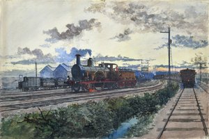 Locomotiva a vapore, c.1870 da Unknown artist