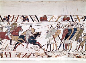 La Battaglia di Hastings, vinta da Guglielmo I il Conquistatore il 14/10/1066 durante la quale morì il re Harold II d