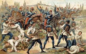 La battaglia di Solferino (24 giugno) da Unknown artist