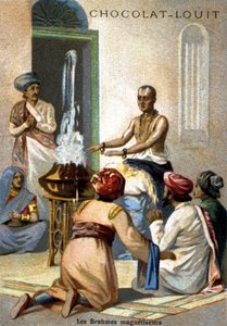 I magnetizzatori Brahmani. Cromolitografia della fine del XIX secolo. da Unknown artist